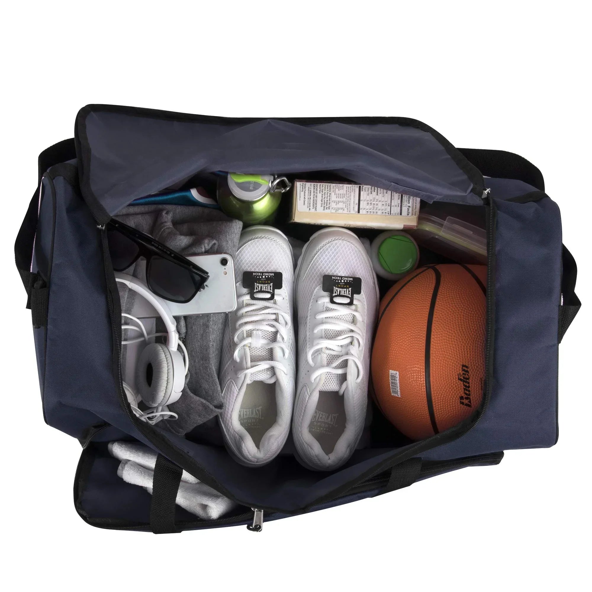 Sac de voyage/sport de 55 litres (24 pouces) pour hommes, femmes, adolescents, gym, voyage et loisirs, bleu marine