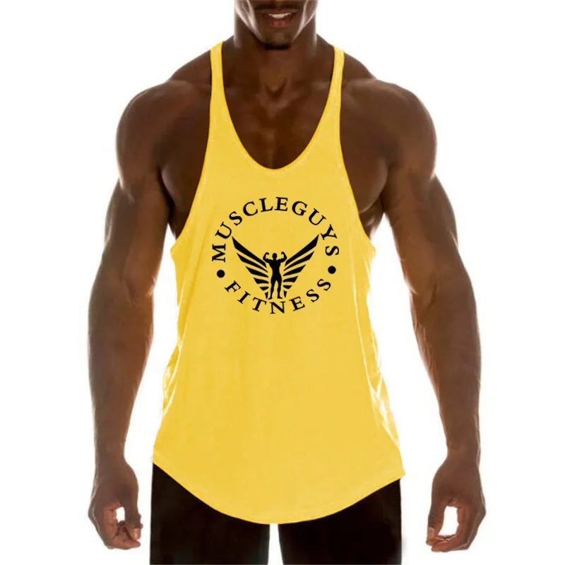 Débardeur de Sport Homme pour Entraînement Musculation Gym Marque Haut sans Manches Chemise de Sport à la Mode