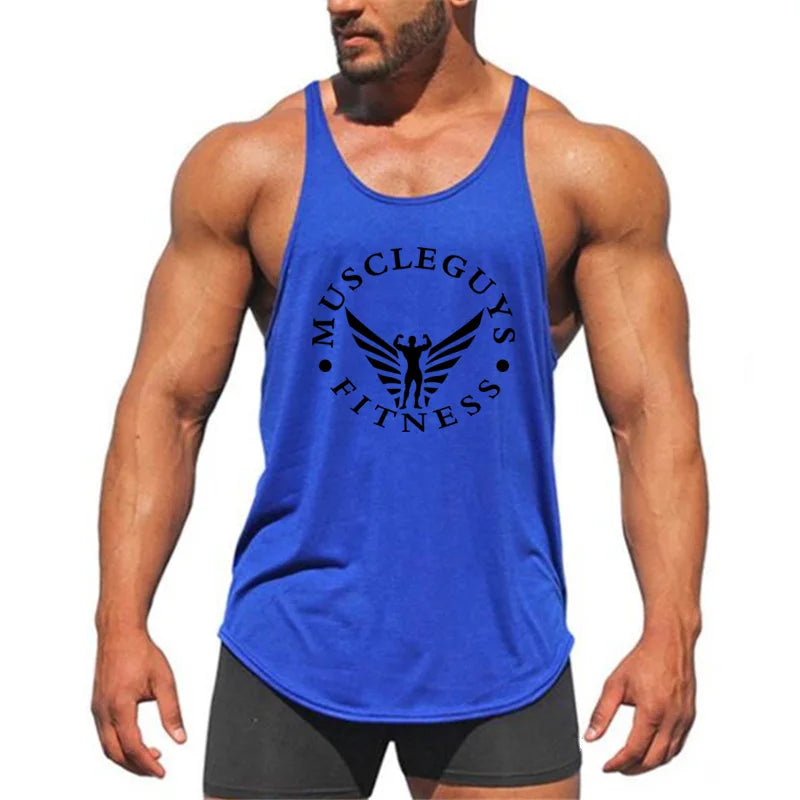 Débardeur de Sport Homme pour Entraînement Musculation Gym Marque Haut sans Manches Chemise de Sport à la Mode