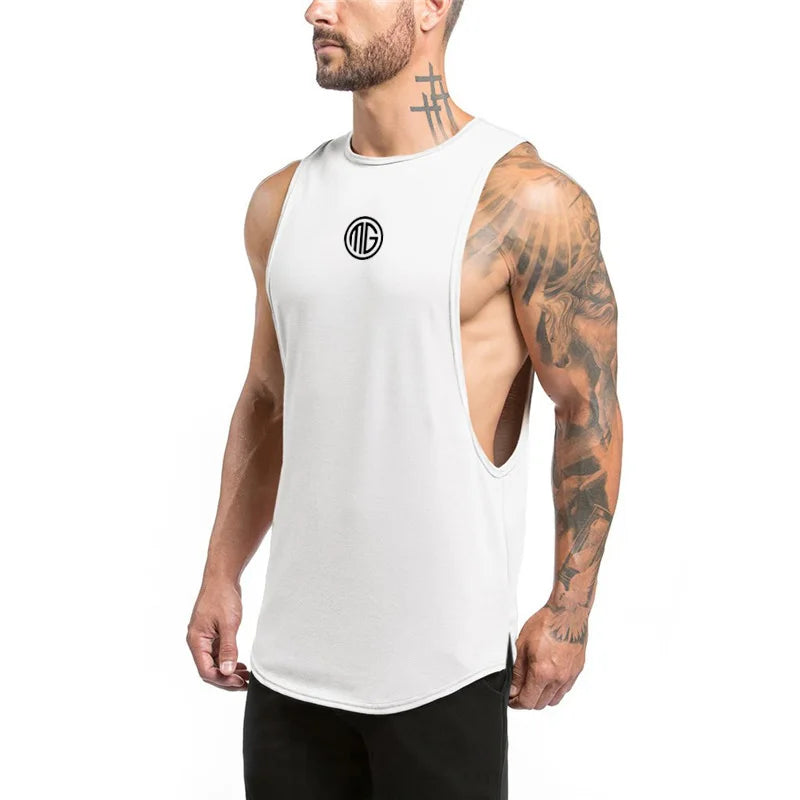 Débardeurs Hommes Fitness, Vêtements de Sport Musculation, Coton, Gilet sans Manches, Homme Décontracté Respirant, Sous-vêtement Tendance.