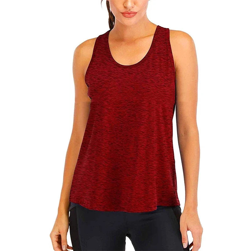 T-shirt de yoga femme, nouveau style, décontracté, hauts de fitness, débardeur femme, t-shirt de sport sans manches, séchage rapide, blouse d'entraînement de course à pied pour la gym