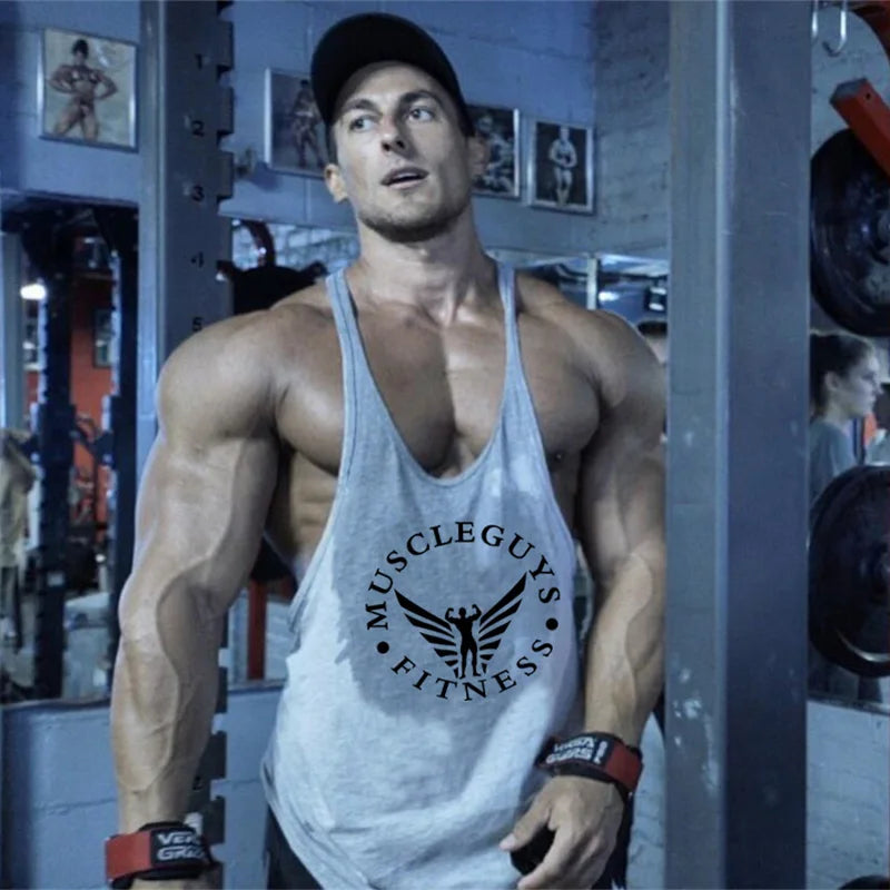 Débardeur de Sport Homme pour Entraînement Musculation Gym Marque Haut sans Manches Chemise de Sport à la Mode