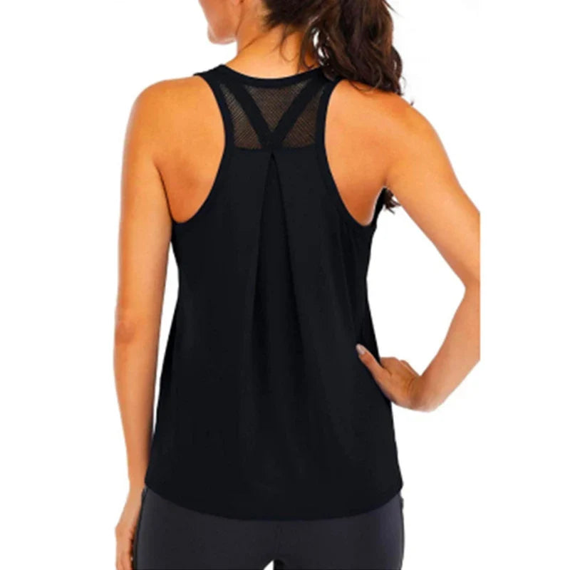T-shirt de yoga femme, nouveau style, décontracté, hauts de fitness, débardeur femme, t-shirt de sport sans manches, séchage rapide, blouse d'entraînement de course à pied pour la gym