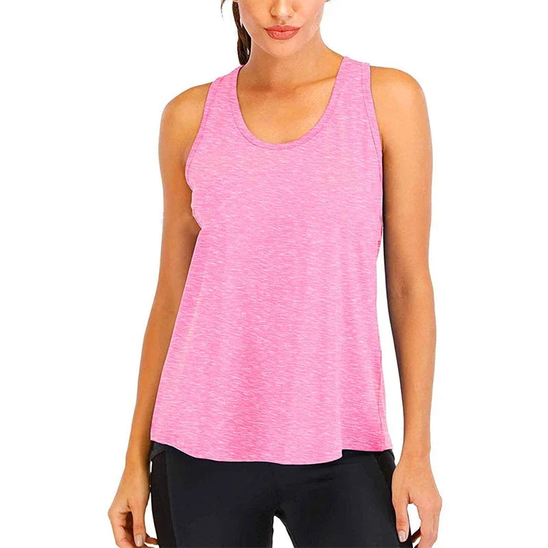 T-shirt de yoga femme, nouveau style, décontracté, hauts de fitness, débardeur femme, t-shirt de sport sans manches, séchage rapide, blouse d'entraînement de course à pied pour la gym
