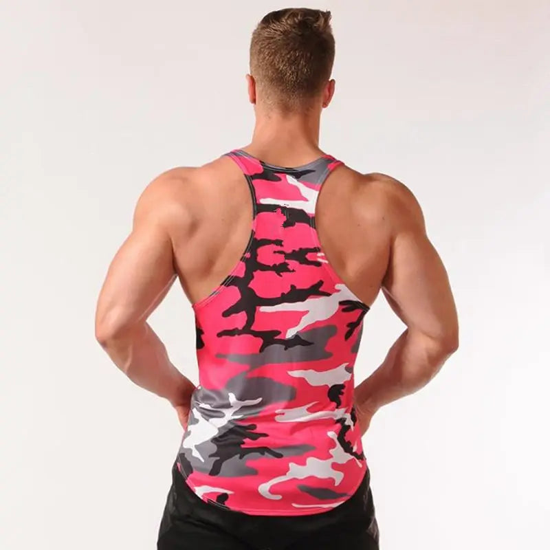Débardeurs de Musculation Homme Camouflage Gilet sans Manches Gym Fitness Entraînement Maillot de Corps Séchage Rapide Vêtement d'Entraînement
