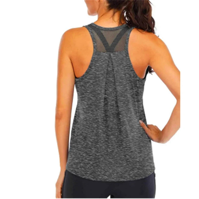 T-shirt de yoga femme, nouveau style, décontracté, hauts de fitness, débardeur femme, t-shirt de sport sans manches, séchage rapide, blouse d'entraînement de course à pied pour la gym