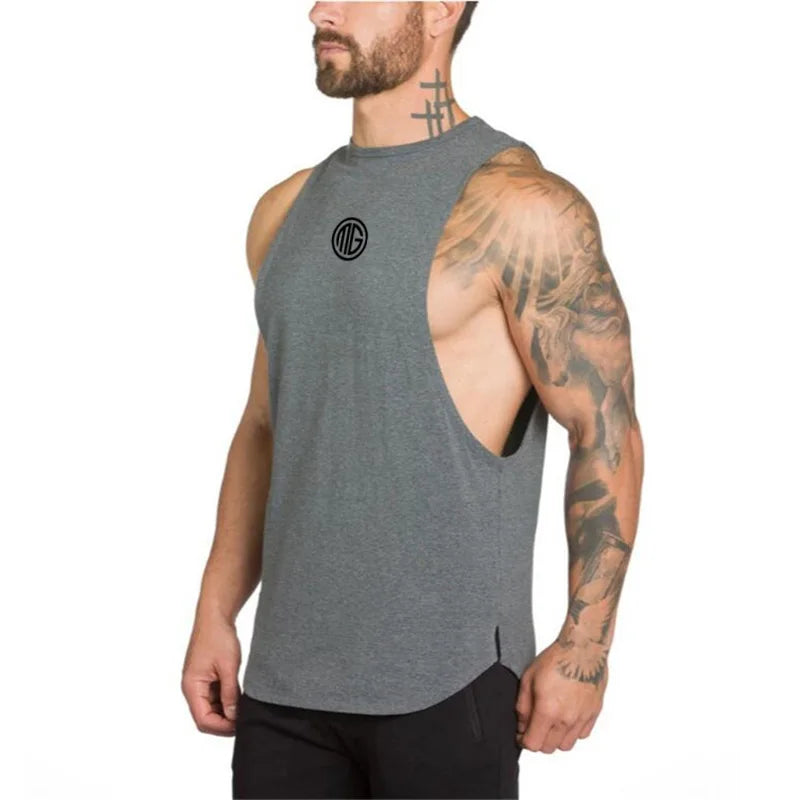 Débardeurs Hommes Fitness, Vêtements de Sport Musculation, Coton, Gilet sans Manches, Homme Décontracté Respirant, Sous-vêtement Tendance.