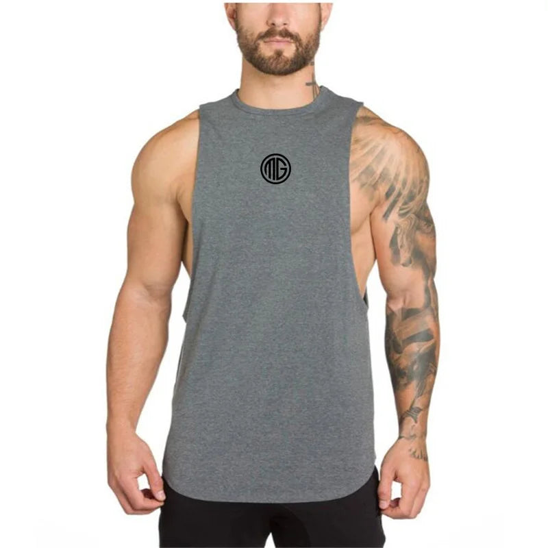Débardeurs Hommes Fitness, Vêtements de Sport Musculation, Coton, Gilet sans Manches, Homme Décontracté Respirant, Sous-vêtement Tendance.