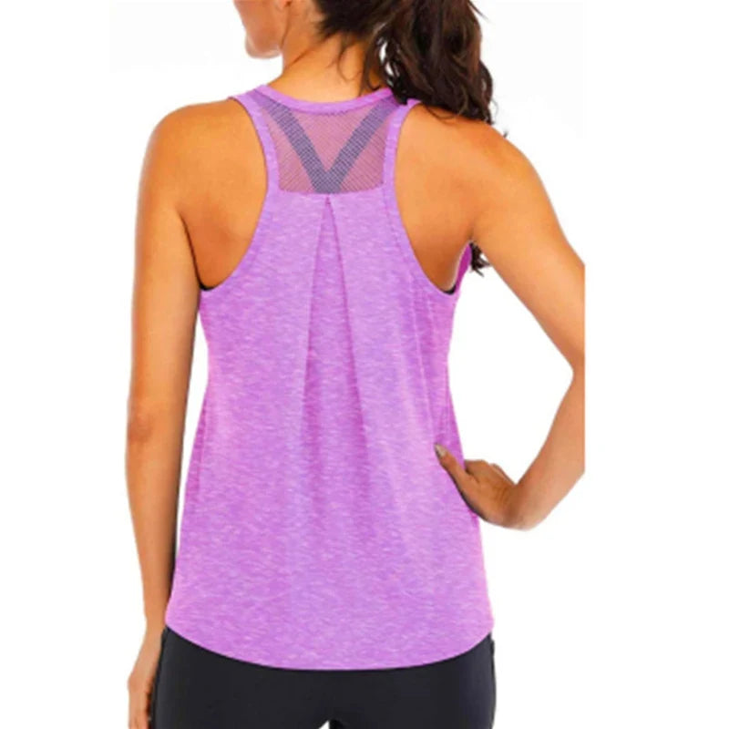 T-shirt de yoga femme, nouveau style, décontracté, hauts de fitness, débardeur femme, t-shirt de sport sans manches, séchage rapide, blouse d'entraînement de course à pied pour la gym
