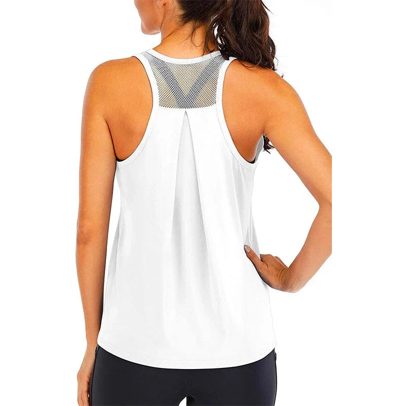 T-shirt de yoga femme, nouveau style, décontracté, hauts de fitness, débardeur femme, t-shirt de sport sans manches, séchage rapide, blouse d'entraînement de course à pied pour la gym