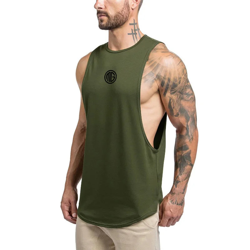 Débardeurs Hommes Fitness, Vêtements de Sport Musculation, Coton, Gilet sans Manches, Homme Décontracté Respirant, Sous-vêtement Tendance.