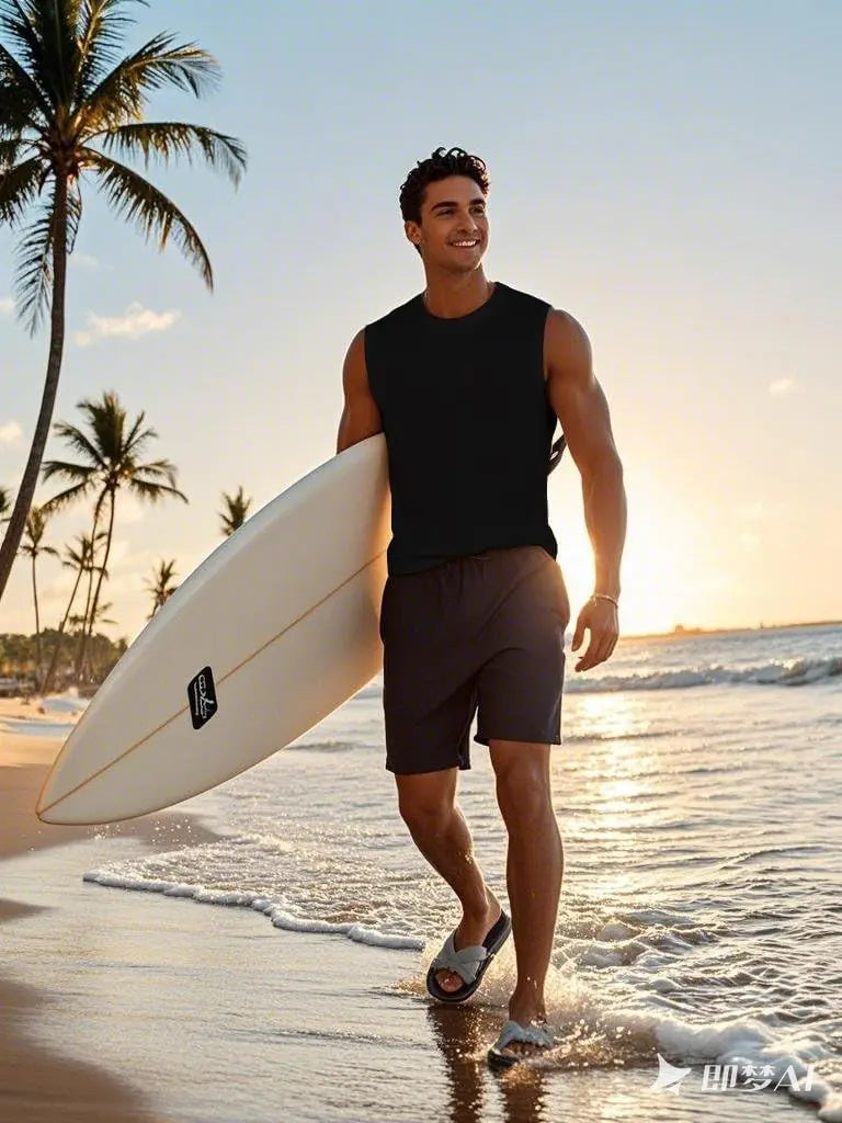Débardeurs pour hommes, t-shirts d'entraînement sans manches, couleur unie, séchage rapide en polyester pour hommes, débardeurs de plage et t-shirts de sport d'été