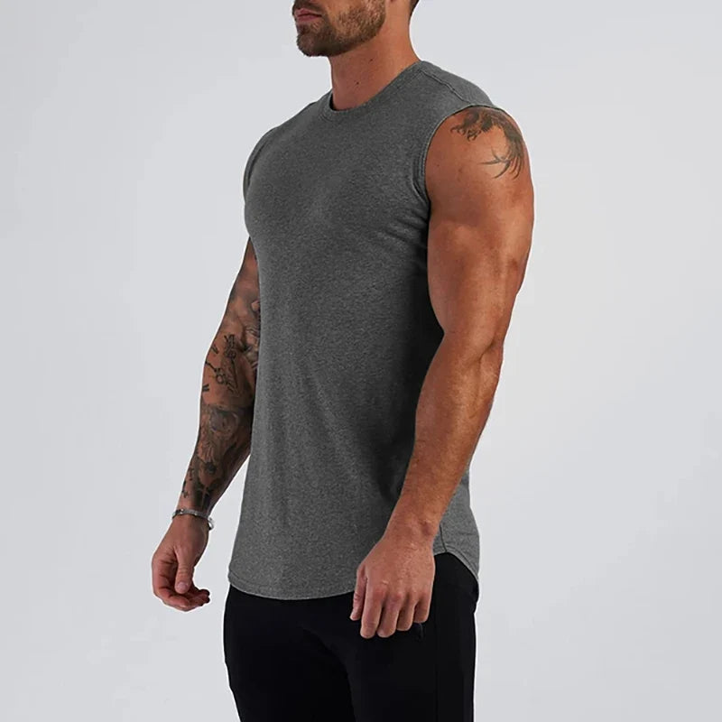 Haut sans manches de sport en coton pour homme, débardeur de musculation, vêtements de sport, gilet de sport pour homme, maillot de corps musclé
