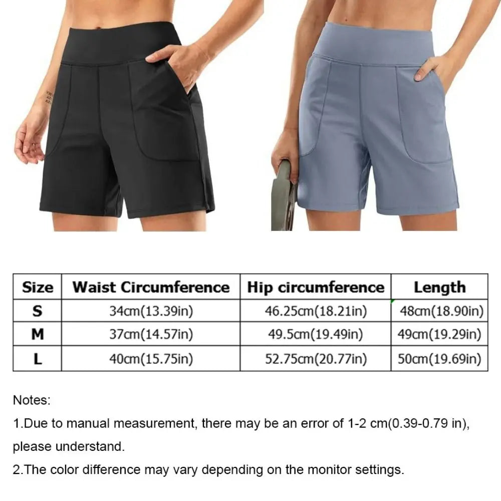 Shorts de sport femme taille élastique, shorts de running taille haute, séchage rapide, confortables et respirants pour le yoga et l'entraînement.
