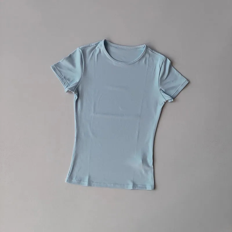 T-shirt de sport d'extérieur pour femmes, yoga, fitness, course à séchage rapide, entraînement, vêtements de sport pour femmes, vêtements d'exercice