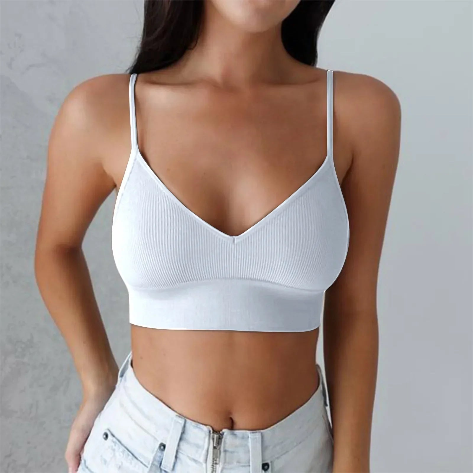Hauts actifs pour femmes Soutien-gorge rembourré pour femmes Soutiens-gorge de sport pour pack de soutiens-gorge bandeau à col en V pour femmes filles Haut en coton pour femmes Pack de hauts