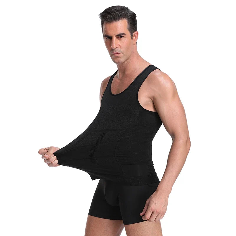 Gilet de Corps Amincissant Homme Débardeur Musculation Débardeurs Ventre Plat Maillots de Corps Débardeur Gainant Sous-vêtement Thermique Compression