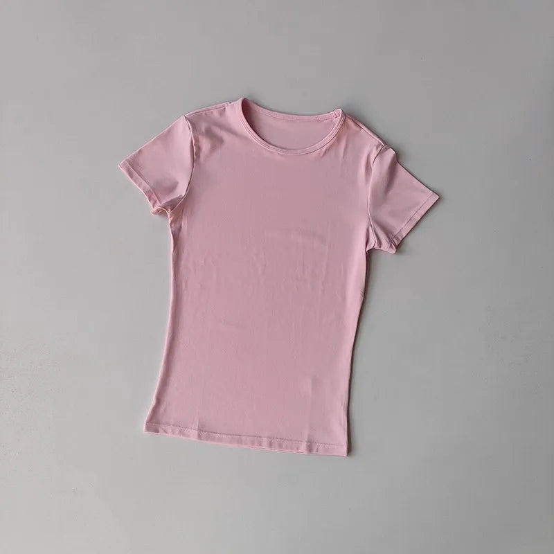 T-shirt de sport d'extérieur pour femmes, yoga, fitness, course à séchage rapide, entraînement, vêtements de sport pour femmes, vêtements d'exercice