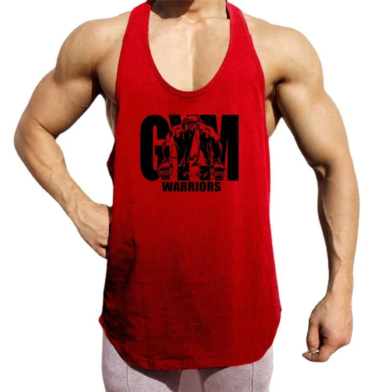 Débardeur de sport pour homme, vêtement de fitness, musculation, course, maillot de corps en maille, sans manches