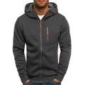 Hoodies Hommes Sweat-shirt à Manches Longues à Fermeture Éclair Sweat à Capuche pour Hommes Vêtements de Sport Coupe Ajustée Veste Décontractée