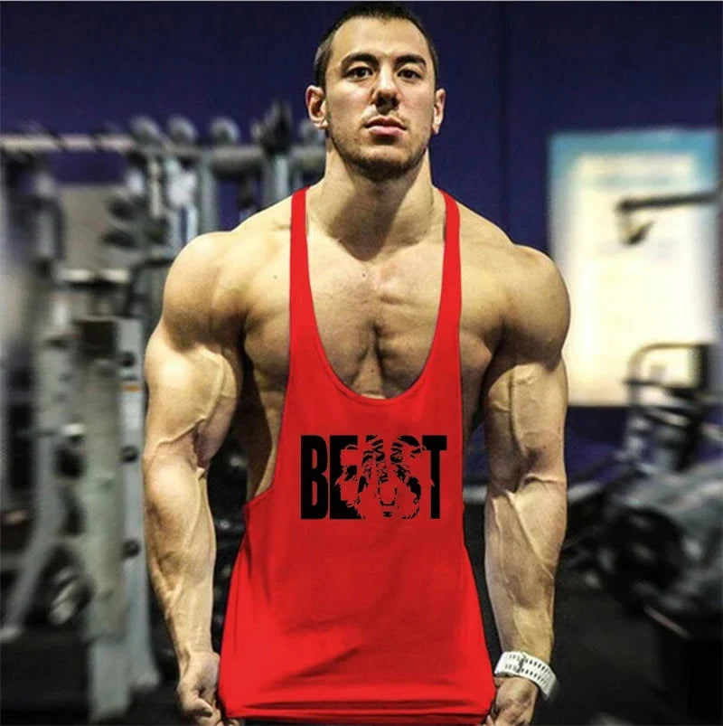 Débardeur Stringer Musculation Homme Gilet Fitness Vêtement Bodybuilding Débardeurs Musculation Débardeur Coton Sans Manches Entraînement