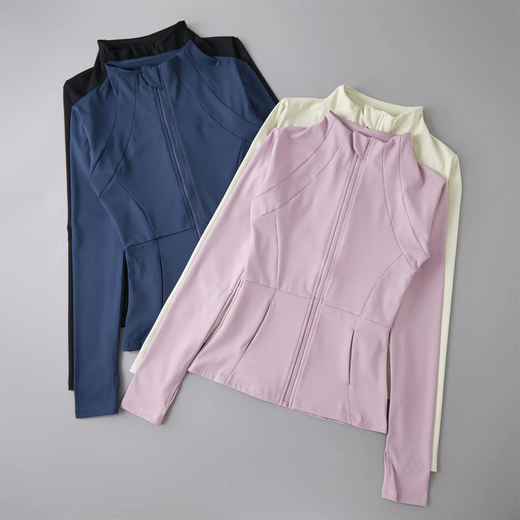 Vêtements de yoga Coupe-vent Sportswear Femme Running Manches Longues Sweatshirt Vestes de sport Haut Femmes Hauts d'entraînement Vêtements de sport