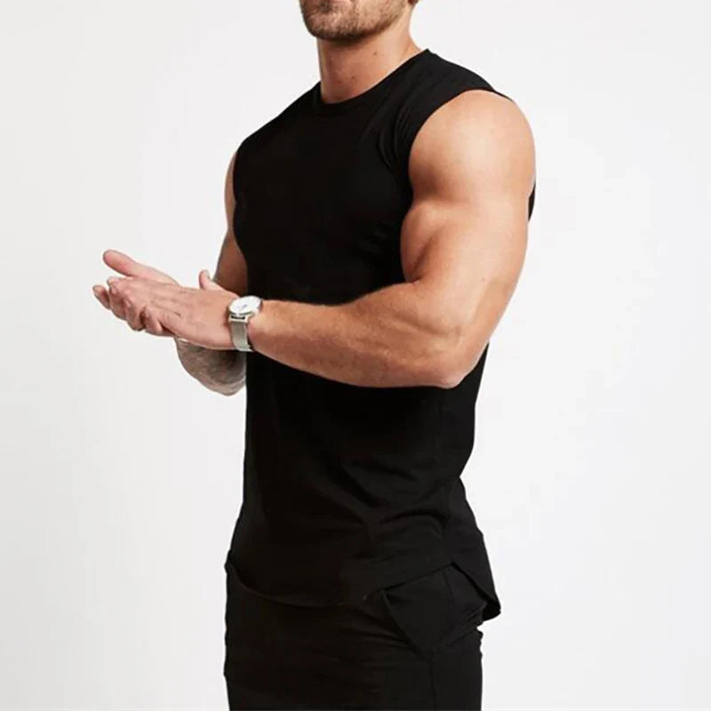 Haut sans manches de sport en coton pour homme, débardeur de musculation, vêtements de sport, gilet de sport pour homme, maillot de corps musclé