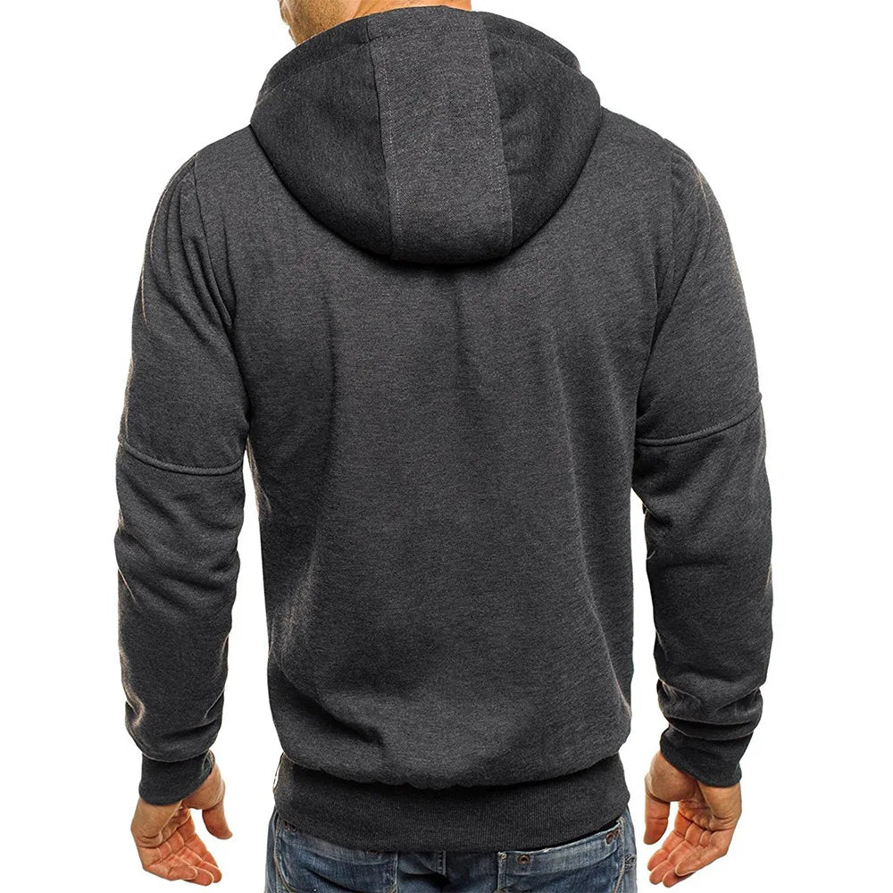 Hoodies Hommes Sweat-shirt à Manches Longues à Fermeture Éclair Sweat à Capuche pour Hommes Vêtements de Sport Coupe Ajustée Veste Décontractée