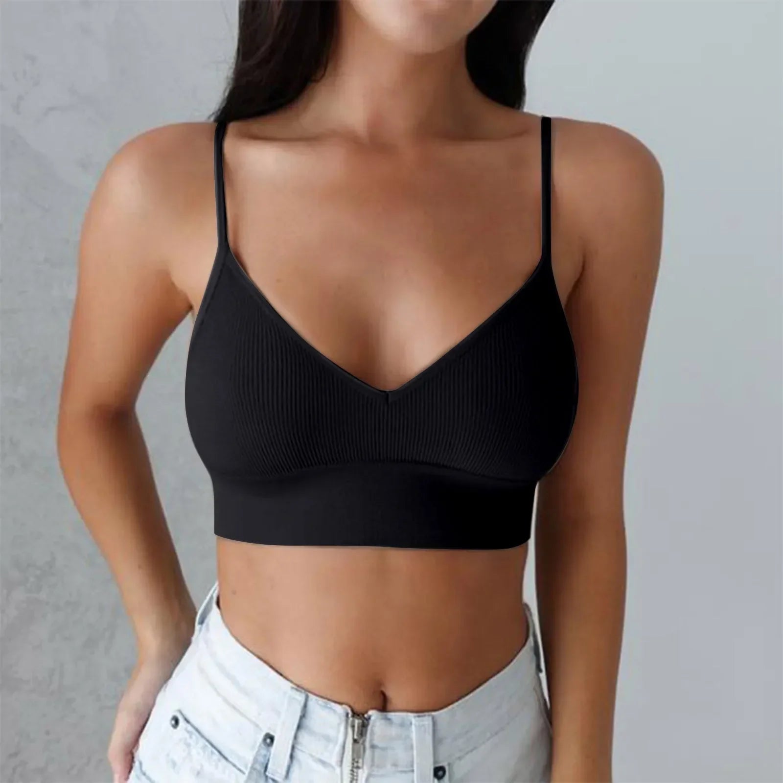 Hauts actifs pour femmes Soutien-gorge rembourré pour femmes Soutiens-gorge de sport pour pack de soutiens-gorge bandeau à col en V pour femmes filles Haut en coton pour femmes Pack de hauts