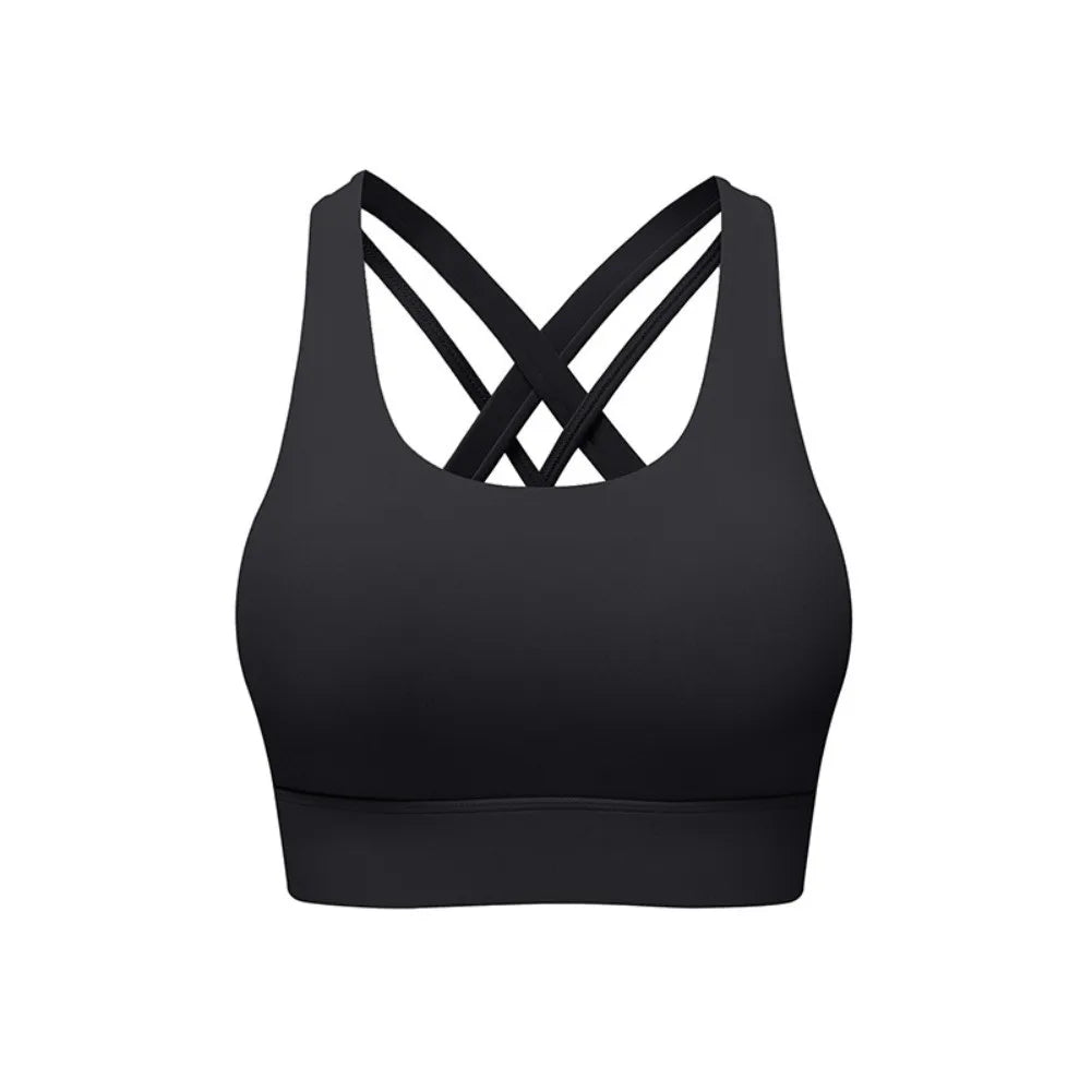 Soutien-gorge de sport confortable pour le yoga, brassière à bonnets fixes, débardeur, sous-vêtement de fitness sans couture, absorbant la transpiration, pour femme