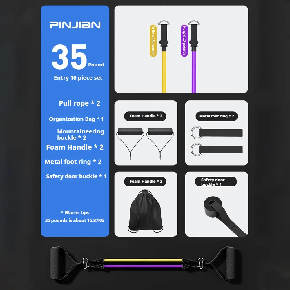 Ensemble de bandes de résistance de musculation, Tenseur multifonction, Ceinture d'entraînement musculaire, Bandes élastiques, Équipement de fitness portable