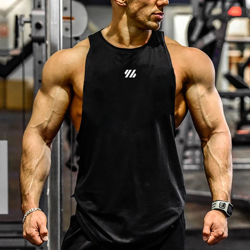 Débardeurs amples de course pour hommes, débardeurs de musculation, hauts sans manches d'entraînement pour la gym, chemises sans manches de fitness, sous-vêtements respirants en coton pour l'été