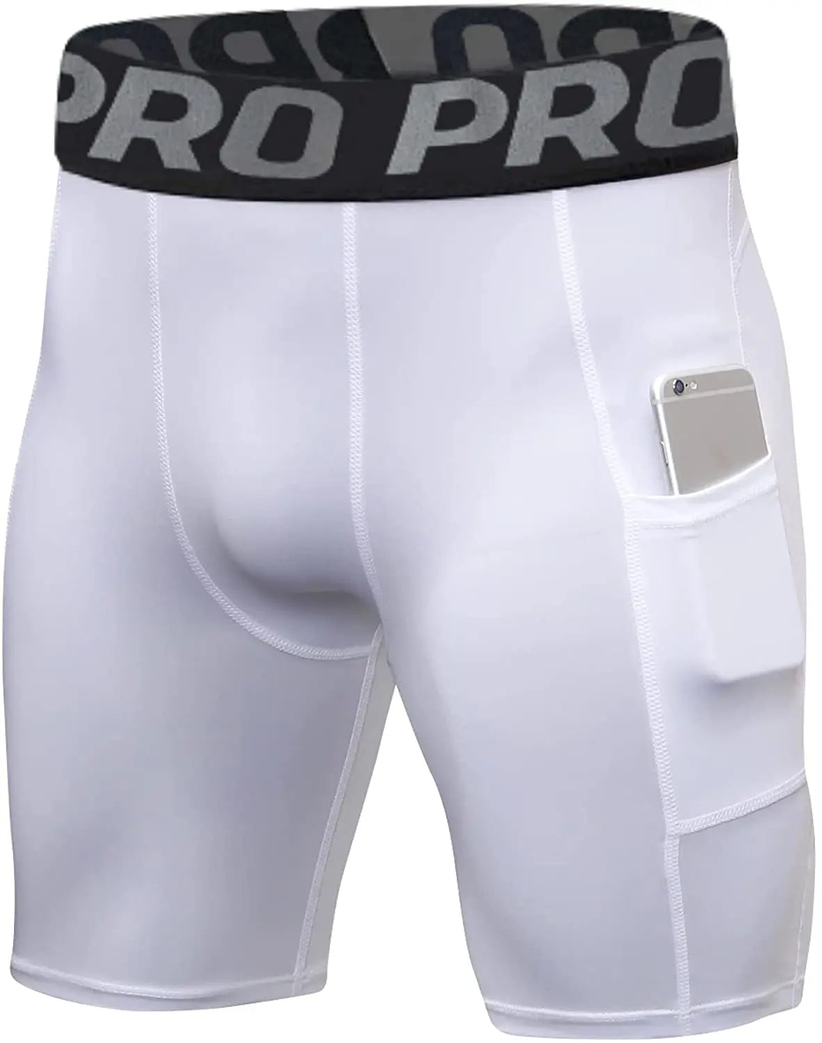 Shorts de sport pour hommes avec poches Leggings de compression d'entraînement pour hommes Caleçons en polyester pour hommes Collants athlétiques de course de basket-ball