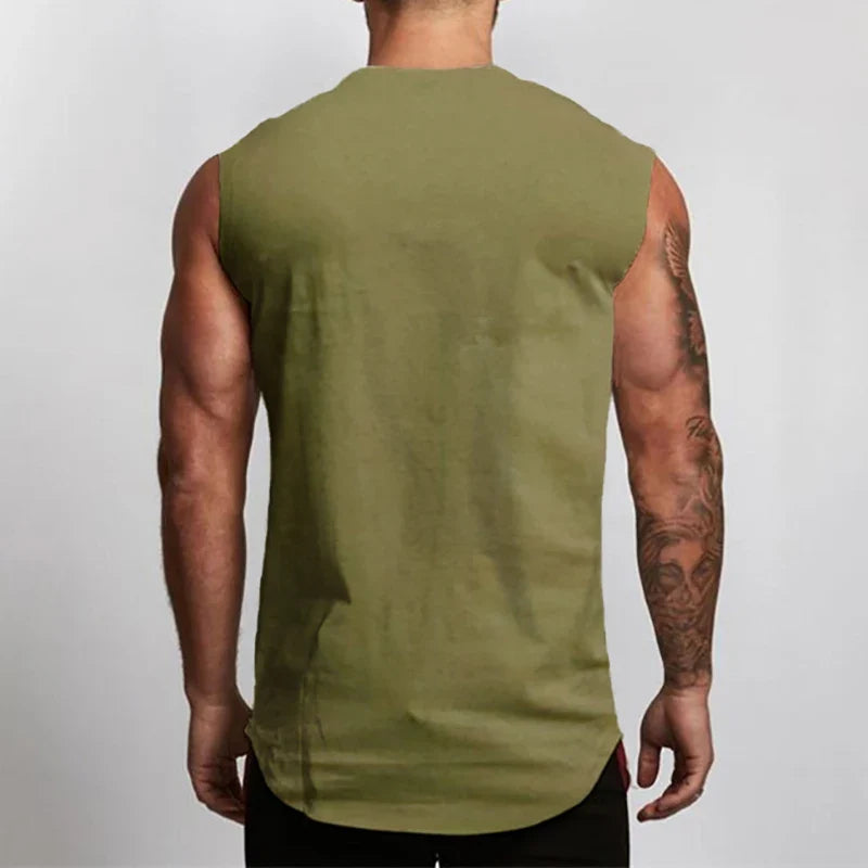 Haut sans manches de sport en coton pour homme, débardeur de musculation, vêtements de sport, gilet de sport pour homme, maillot de corps musclé
