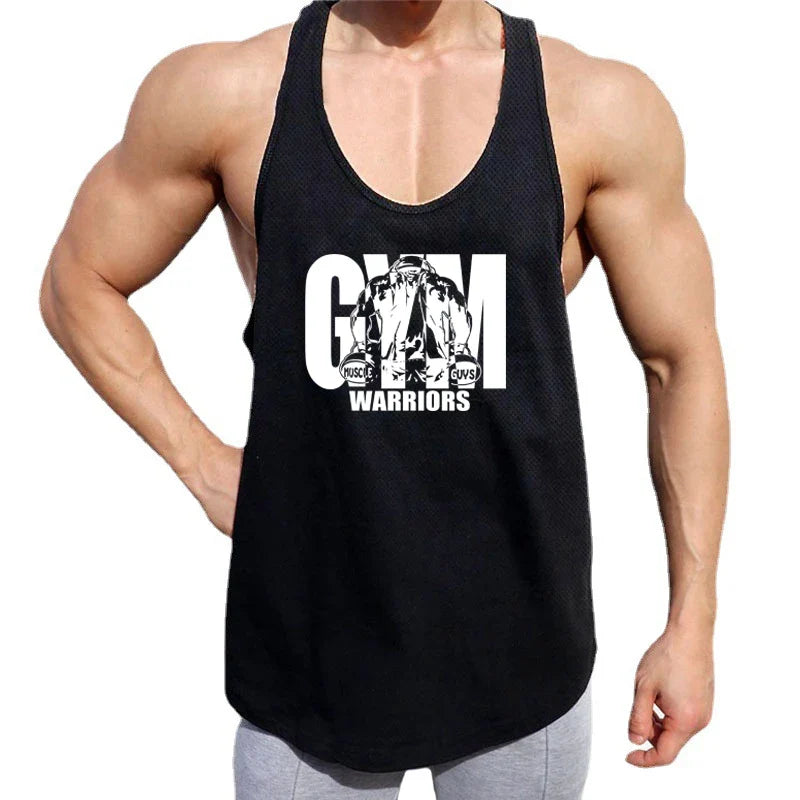 Débardeur de sport pour homme, vêtement de fitness, musculation, course, maillot de corps en maille, sans manches