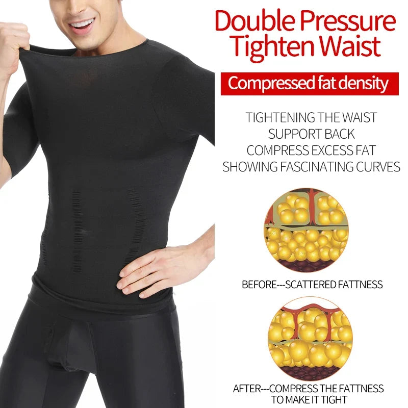 Gilet de Corps Amincissant Homme Débardeur Musculation Débardeurs Ventre Plat Maillots de Corps Débardeur Gainant Sous-vêtement Thermique Compression