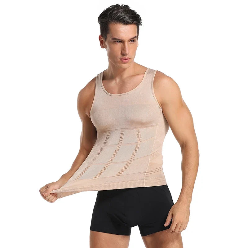 Gilet de Corps Amincissant Homme Débardeur Musculation Débardeurs Ventre Plat Maillots de Corps Débardeur Gainant Sous-vêtement Thermique Compression