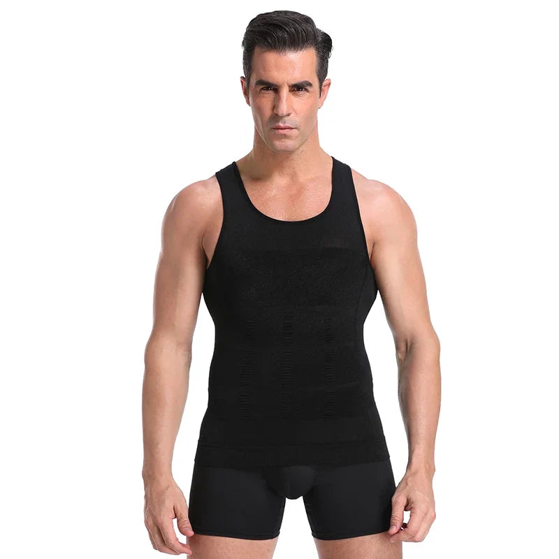 Gilet de Corps Amincissant Homme Débardeur Musculation Débardeurs Ventre Plat Maillots de Corps Débardeur Gainant Sous-vêtement Thermique Compression