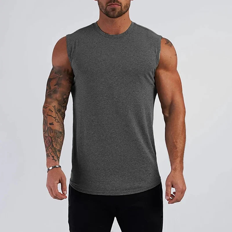 Haut sans manches de sport en coton pour homme, débardeur de musculation, vêtements de sport, gilet de sport pour homme, maillot de corps musclé