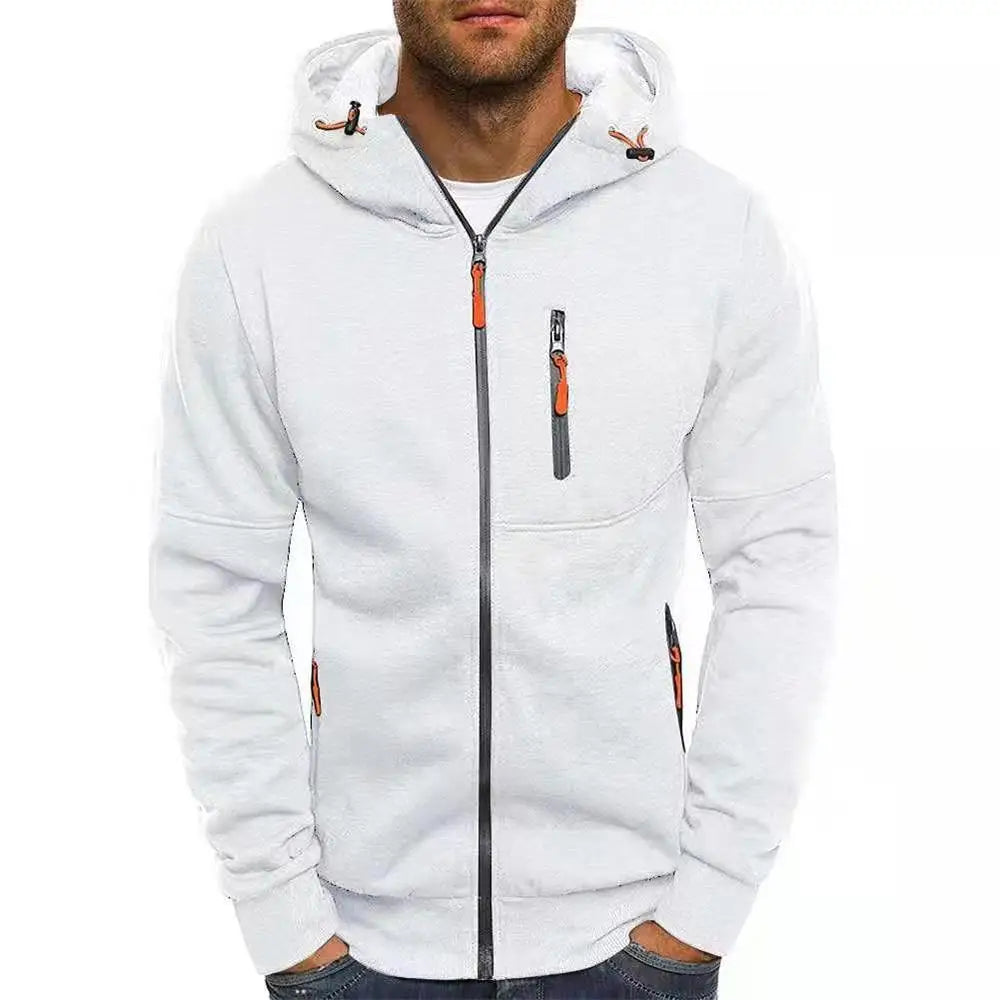 Hoodies Hommes Sweat-shirt à Manches Longues à Fermeture Éclair Sweat à Capuche pour Hommes Vêtements de Sport Coupe Ajustée Veste Décontractée