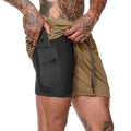 Short de sport pour homme, respirant, à double épaisseur 2 en 1, séchage rapide, pour la gym, le jogging, l'entraînement, coupe ajustée
