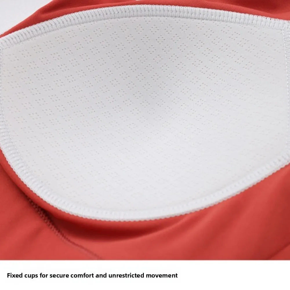 Soutien-gorge de sport confortable pour le yoga, brassière à bonnets fixes, débardeur, sous-vêtement de fitness sans couture, absorbant la transpiration, pour femme