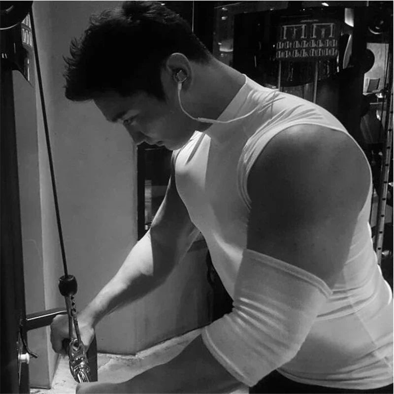 Débardeurs de compression de sport sans manches pour hommes, haut de musculation moulant, vêtements de fitness, gilets de sport pour hommes, débardeurs de musculation