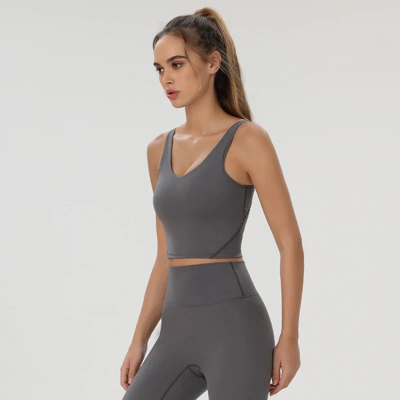 Débardeur de yoga pour femmes, hauts de Pilates, vêtements de sport, course, gym, jolis vêtements d'entraînement, soutiens-gorge de sport, débardeur féminin.