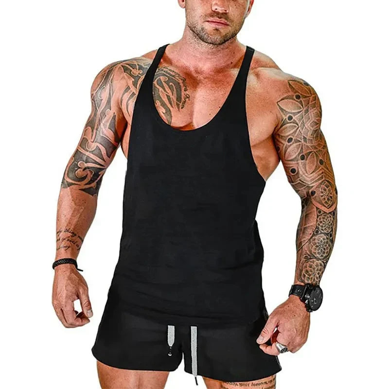 Débardeur Stringer Musculation Homme Gilet Fitness Vêtement Bodybuilding Débardeurs Musculation Débardeur Coton Sans Manches Entraînement