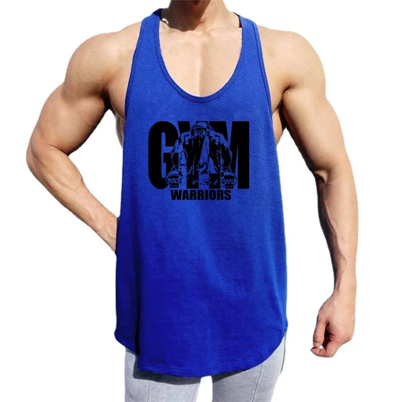 Débardeur de sport pour homme, vêtement de fitness, musculation, course, maillot de corps en maille, sans manches