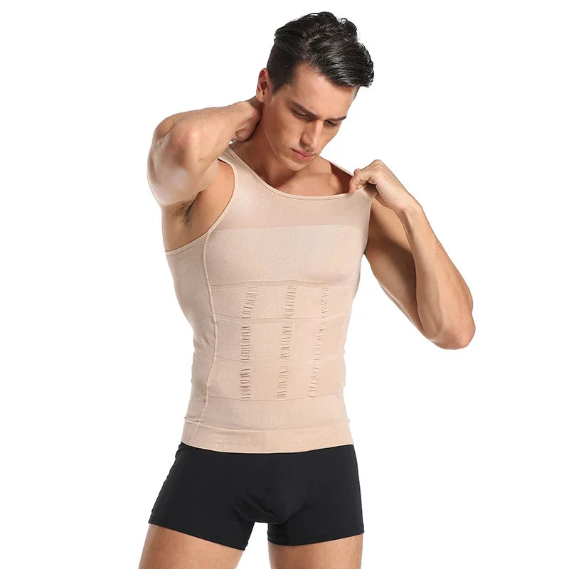 Gilet de Corps Amincissant Homme Débardeur Musculation Débardeurs Ventre Plat Maillots de Corps Débardeur Gainant Sous-vêtement Thermique Compression