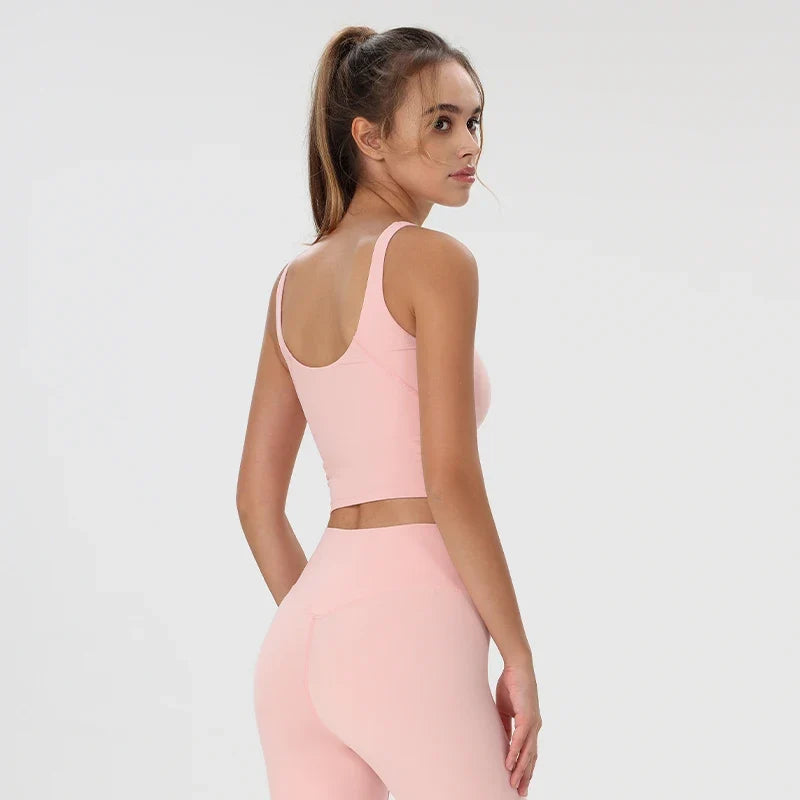 Débardeur de yoga pour femmes, hauts de Pilates, vêtements de sport, course, gym, jolis vêtements d'entraînement, soutiens-gorge de sport, débardeur féminin.