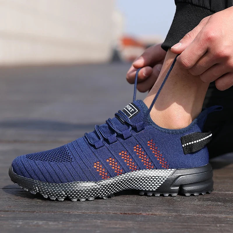 Baskets décontractées homme maille légère respirante semelle souple chaussures de course mocassins plats homme baskets Zapatos Hombre