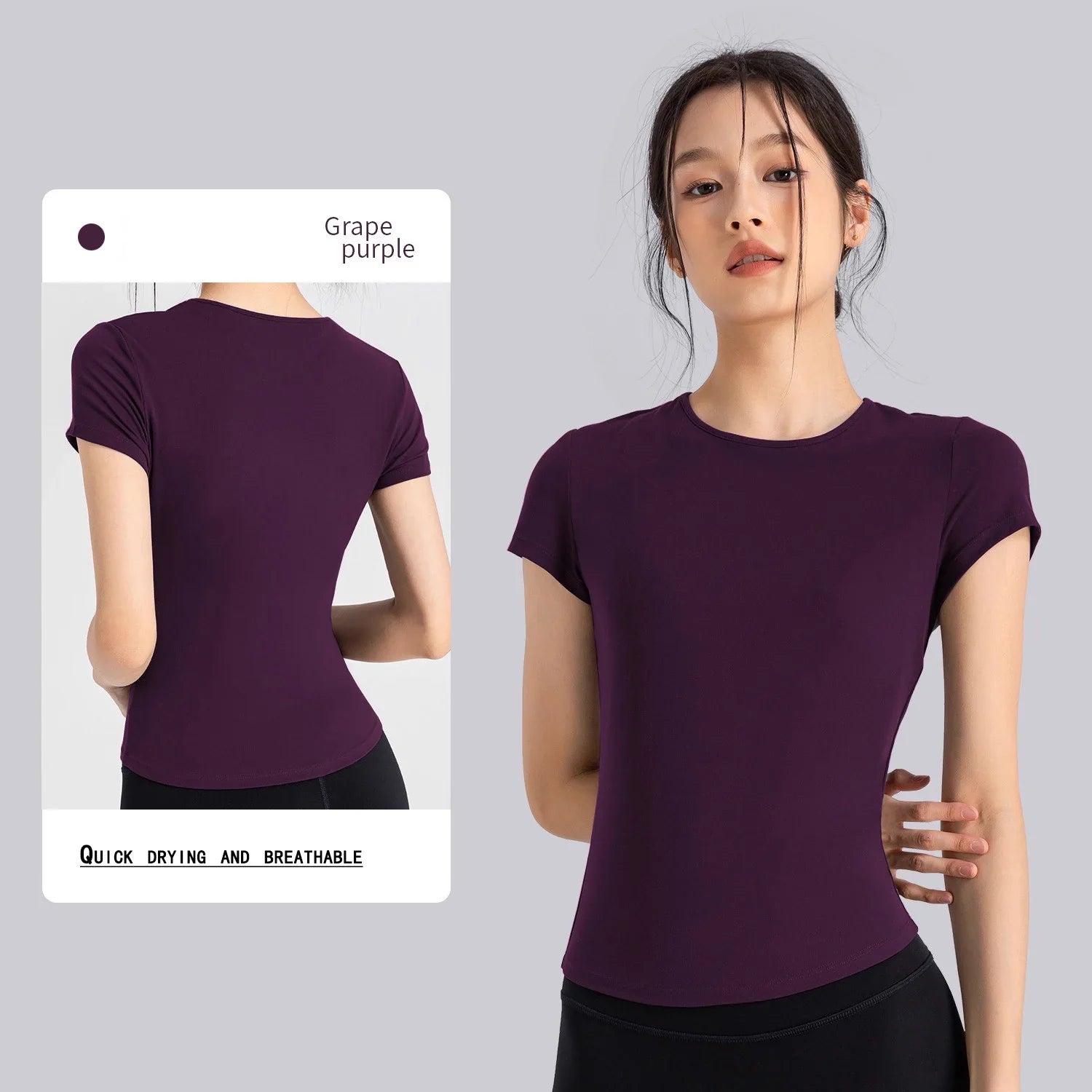 T-shirt de sport d'extérieur pour femmes, yoga, fitness, course à séchage rapide, entraînement, vêtements de sport pour femmes, vêtements d'exercice